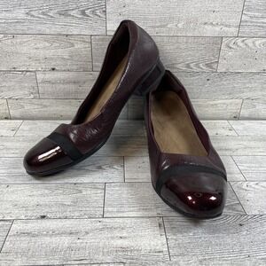 Clarks‎ Keesha Rosa Burgundy Leather Low Heel Pumps Shoes Women Size 8M